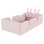 Lit plateforme tapissier moderne avec coussin en lapin, lit tapissier au sol avec rails latéraux amovibles-1324149140