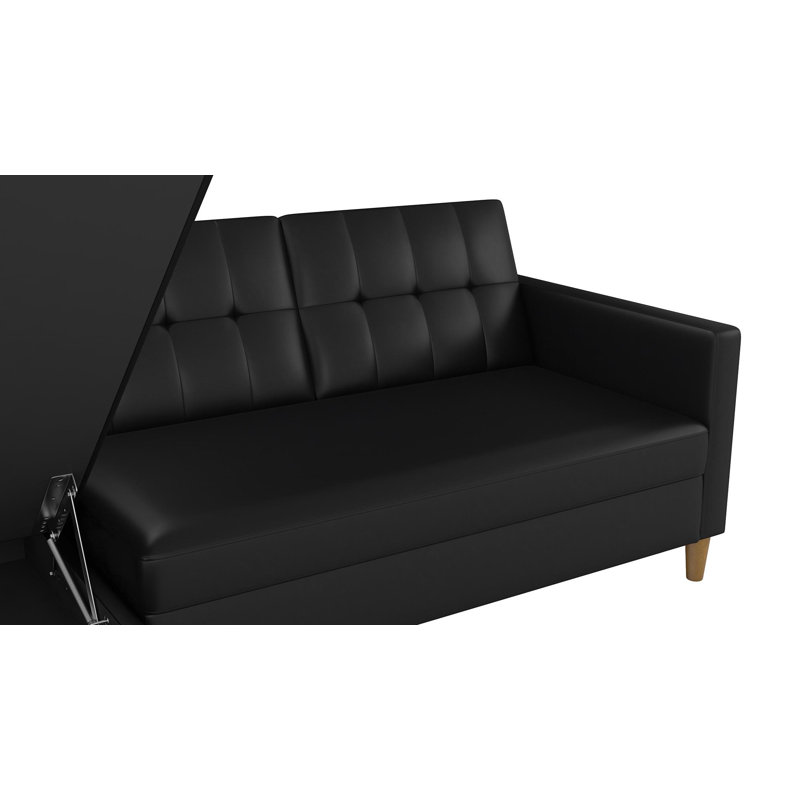 Abram 3 Seater Sofa Bed, Black