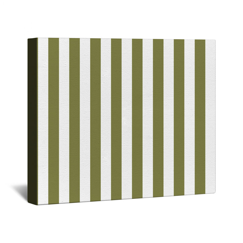 Vertical Olive Stripes Canvas Gallery Wrap in Many Sizes, 16 po x 16 po