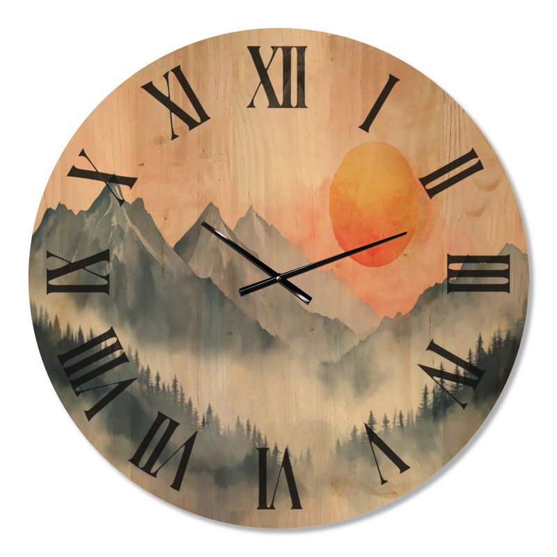 Très grande horloge murale en bois, Oversized