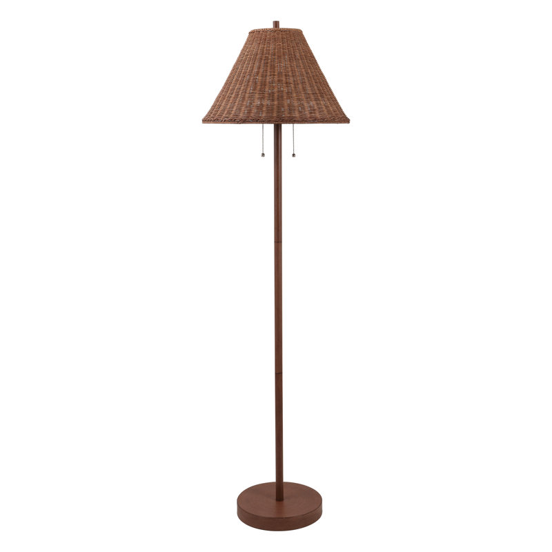 Igby Floor Lamp, Dark Brown Wood