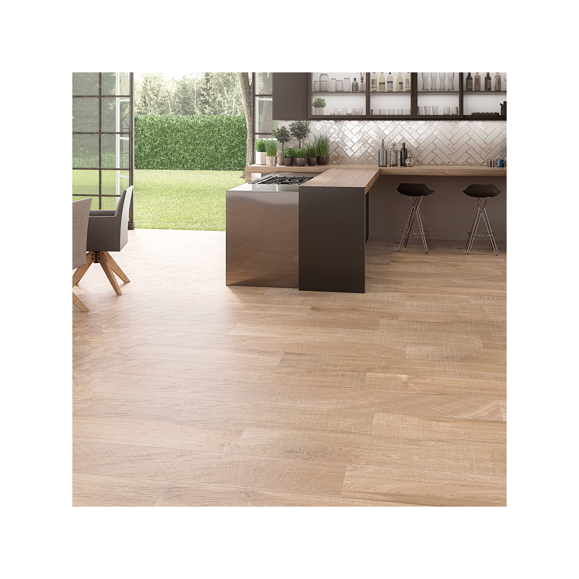 Auburn 8" x 48" Matte Porcelain Wood Look Floor and Wall Tile (12.78 Sq. Ft./ Case), Brown