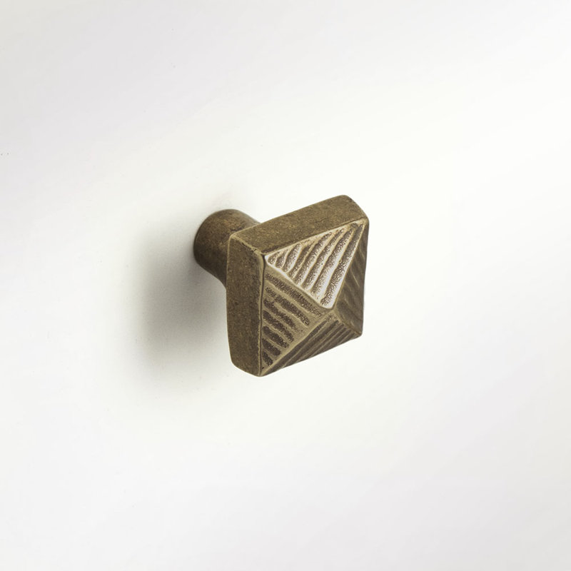 Pyramid Bronze Square Knob, Traditional Bronze