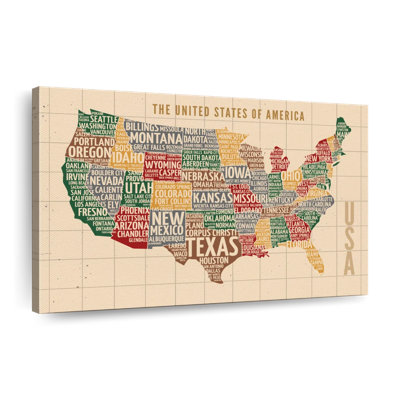" Colorful USA Map " by Echoes Of America