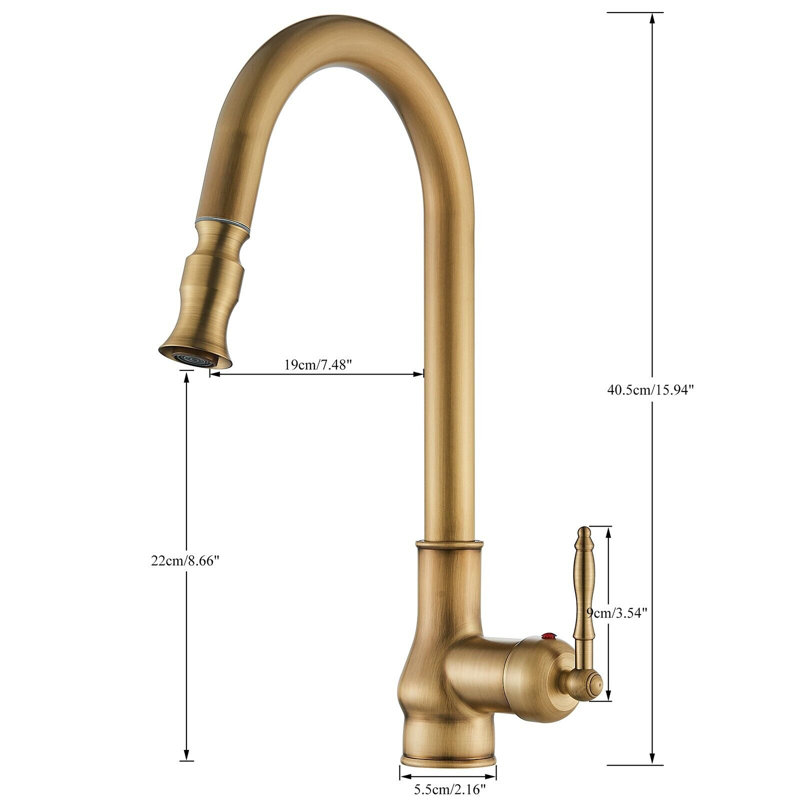 Rosdorf Park Caenas Pull Out Kitchen Faucet