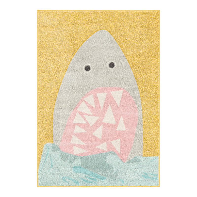 Unique Loom Sharks Whimsy Kids Rug, Rectangle 4'1" x 6'1"