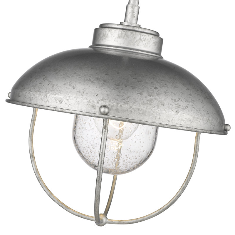 Luminaire suspendu d'extérieur 1 lumière H 10,5 po Bilger, Galvanisé
