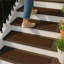  4 Pack 10" x 24" Cobblestone Stair Tread Decorative Panels, Brown
