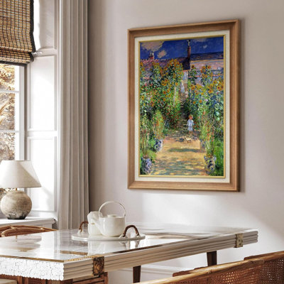 Famous Artwork " IDEA4WALL Premium Framed Wall Art The Artist's Garden At V?theuil By Claude Monet Historic Cultural Illustrations Colourful Multicolor For Living Room, Bedroom, Office "
