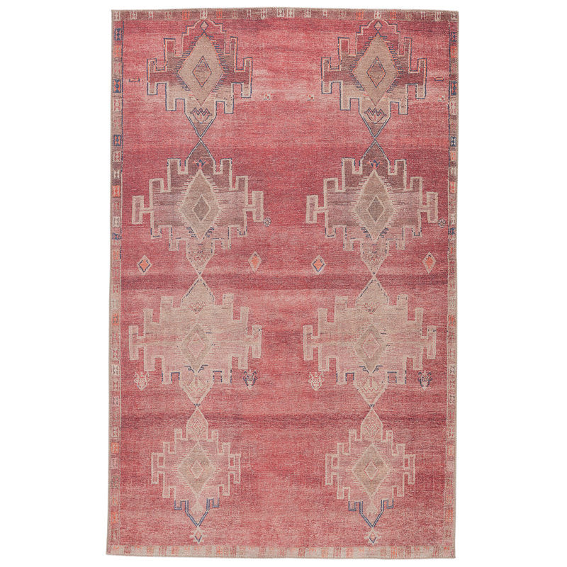Asuncin Oriental Pink/Tan Area Rug (5'X7'6"), Rectangle 5' x 7'6"