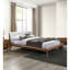 Lit 1 pièce en tissu tête de lit à oreilles, cadre de lit plateforme, prêt pour le matelas, style Mid-Century moderne-273467062