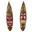 Décoration murale tropicale en bois sculpté à la main, représentant une planche de surf, une tortue marine et un palmier, lot de 2, hauteur 99 cm (39 pouces).