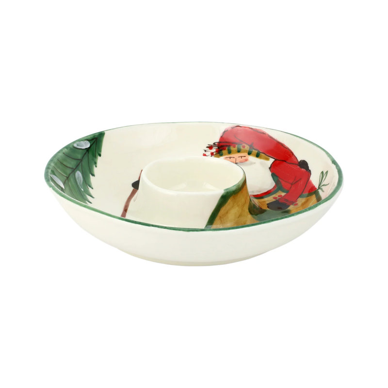 VIETRI Old St. Nick Chips And Dip Platter
