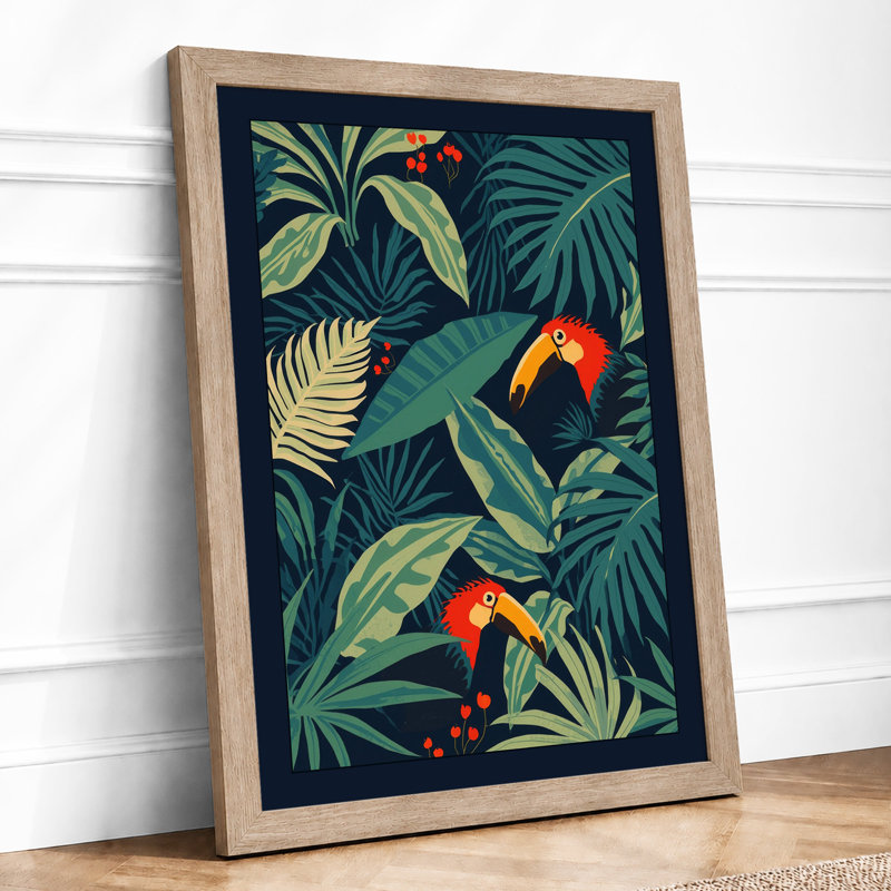 Toucans Tropical - Framed Print, Oak, A4 - 29.7 x 21.0 cm