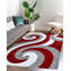 Tapis géométrique moderne RugGuy - Motifs tourbillonnants rouges et noirs - pour salon et salle à manger - 160 x 220 cm, ne peluche pas, facile à nettoyer-810294845