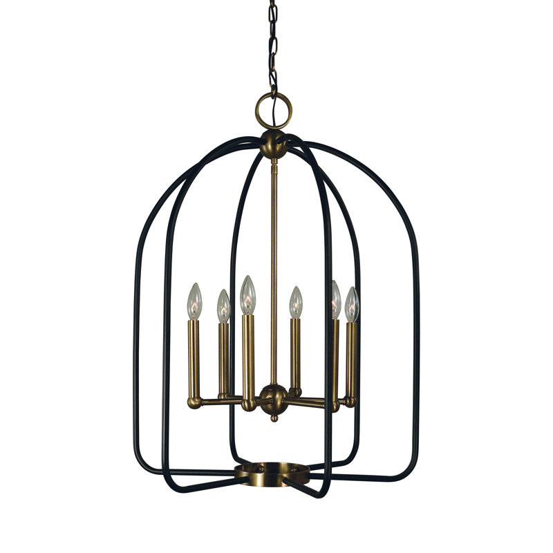 Lustre 6 lumières Binu By Rosdorf Park, Laiton antique