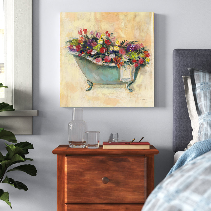 Bouquet de baignoire I, H 20 po x l 20 po x P 1,25 po, Non, Toile encadrée noire