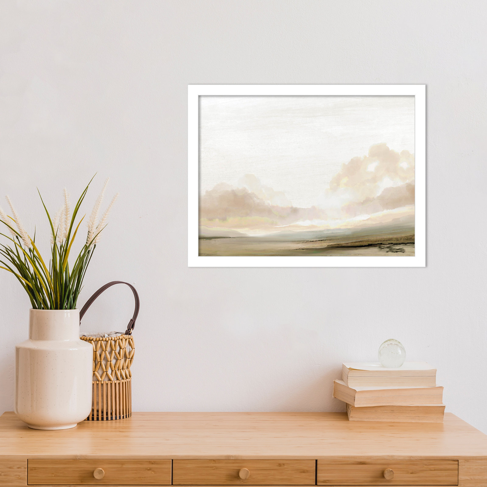 Southern Landscape Print by Dan Hobday, White, 13" H x 17" W x 1" D