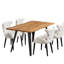 Ricky 4 Person Dining set - a Rectangular Wooden Dining Table with Metal Legs and a Set of 4 Quilted Velvet Dining Chairs for Dining Room - Modern Dining Table Set-1494139822-1494139823