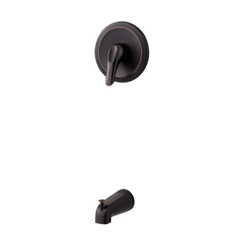 Pfirst Series Single Handle Wall Mount Tub Faucet Trim, Tuscan Bronze