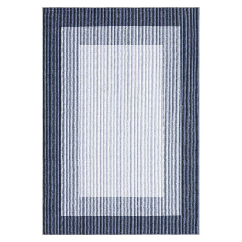 Modern Striped Bordered Printed (Not Woven)Rugs for Living Room Bedroom Decor Washable Low Pile Laundry Runner Rug Simple Neutral Carpet for Office Home Decor