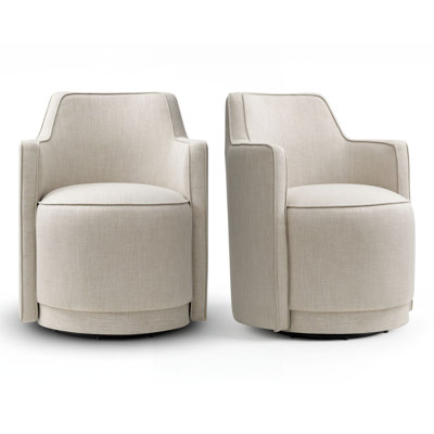 Fauteuil pivotant rembourré entièrement assemblé en tissu