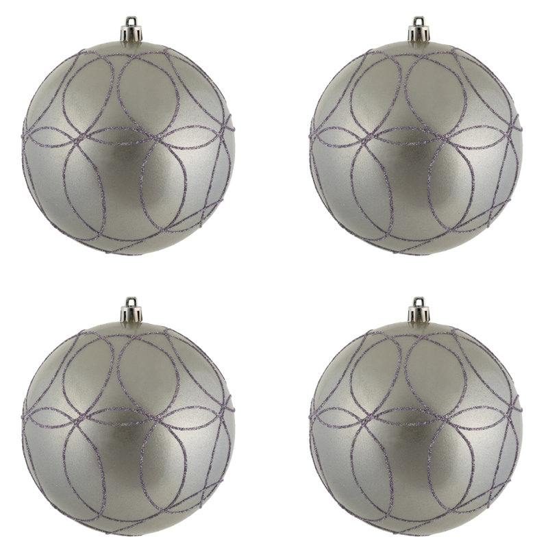 Ornement boule bonbon, H 4,75 po x l 4,75 po x P 4,75 po, Lilas