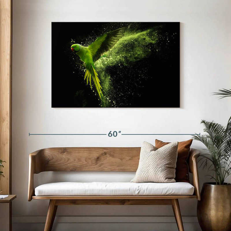 Brampt Alexandrine Parakeet, 30" H x 45" W