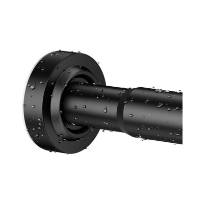 Tringle de rideau de douche noire 34-66 pouces Ne rouille jamais Tringle de rideau de tension en acier inoxydable Tringle de douche réglable
