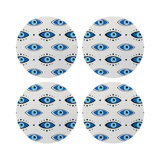 Eyes Vegan Leather Round Pebble Placemat