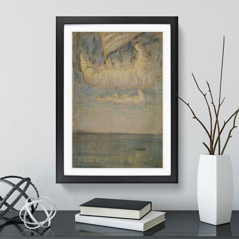 Thoughts by Mikalojus Konstantinas - Picture Frame Painting, 36cm H x 27cm W x 2cm D, Black