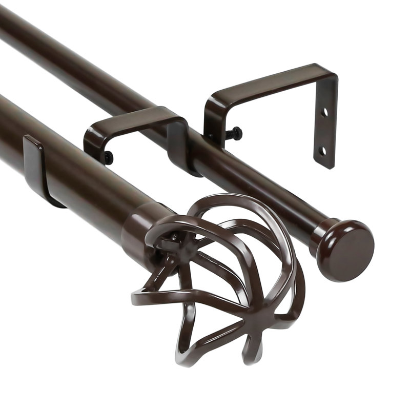 Tringle à rideaux double Braithwaite, H 1 po x l 48 po x P 1 po, Bronze