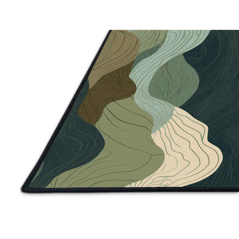 Twilight Fractals Rug, Square 5'