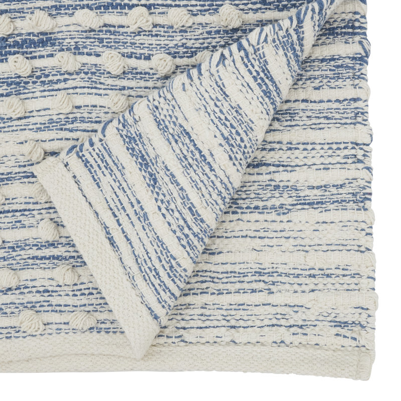 Blue and White Cotton Bohemian Table Runner