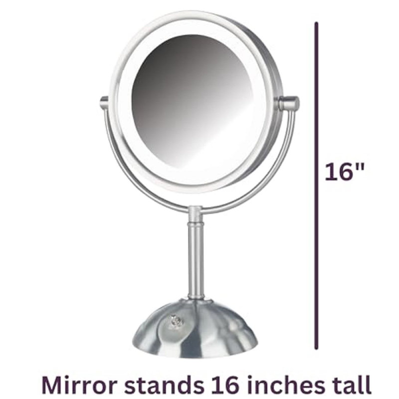 Miroir de maquillage lumineux 8,5 ", Noir