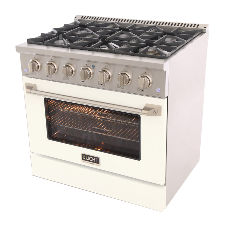 36" 5.2 Cu. Ft. Freestanding Gas, White, Natural Gas