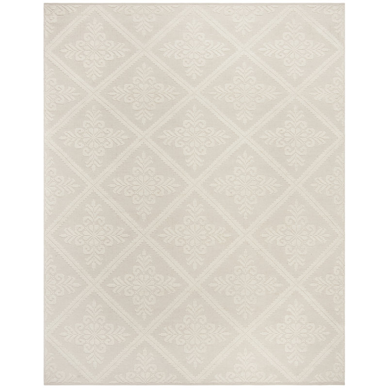 Sharene Handmade Tufted Wool/Cotton Ivory Area Rug, Rectangle 3' x 5'