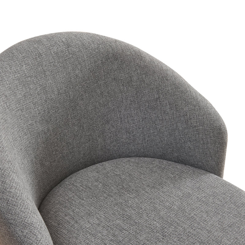 48cm H Polyester Upholstered Metal Low Back Armchair, Grey