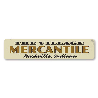 Enseigne en aluminium Village Mercantile