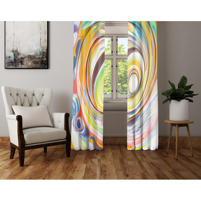 Paire de rideaux semi-transparents en polyester Deewa, L 20 po x L 61 po