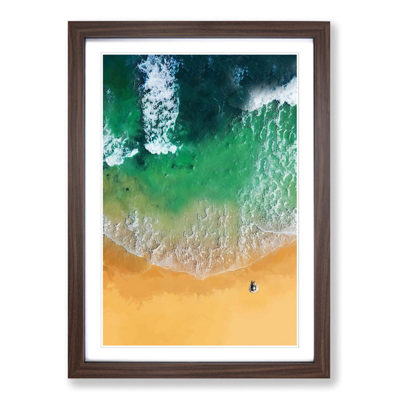On the Gold Coast of Australia - Picture Frame Graphic Art Print, 36cm H x 27cm W x 2cm D, Walnut Framed
