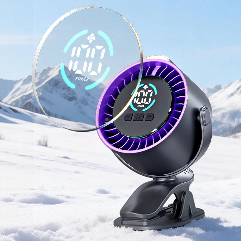 Ventilateur rechargeable à pince avec veilleuse à 100 vitesses kbndieu, Gray