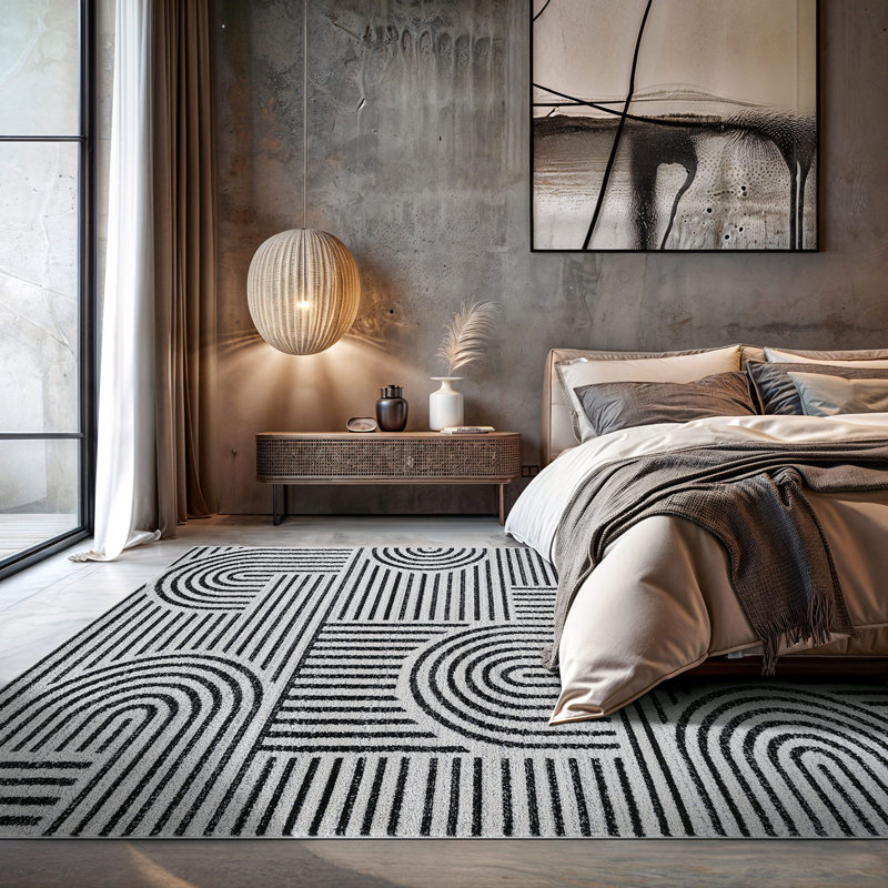 Rambo Bohemian Stripe Arch Design Area Rug,  Rectangle 7'10" x 10'