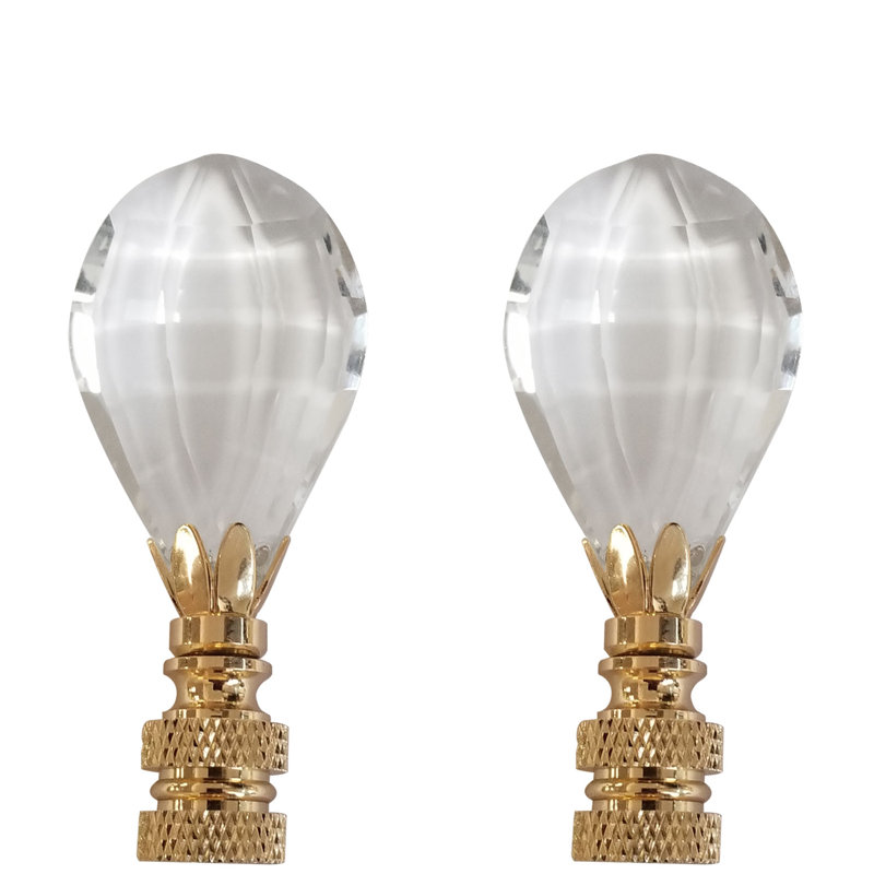 Faceted Simple Balloon Design Crystal Lamp Finial