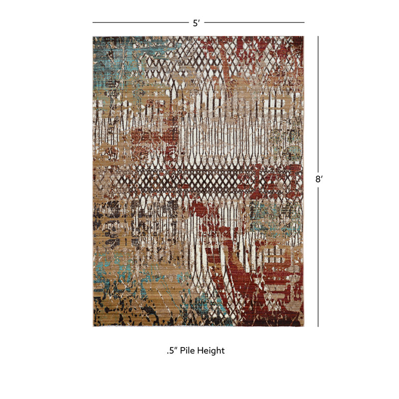 Tapis beige Crittenden, Rectangle 5 pi x 8 pi