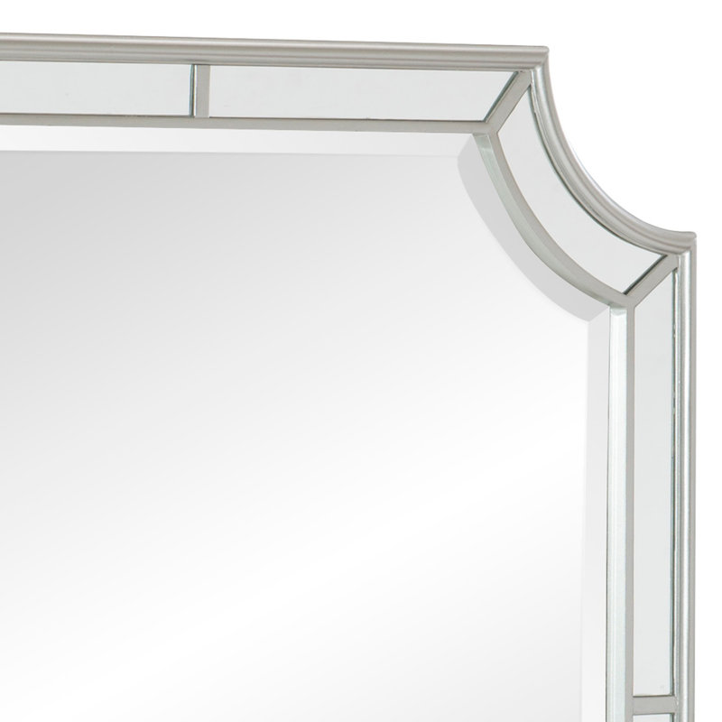 Silver Clipped Corner Wooden Frame Dresser Mirror