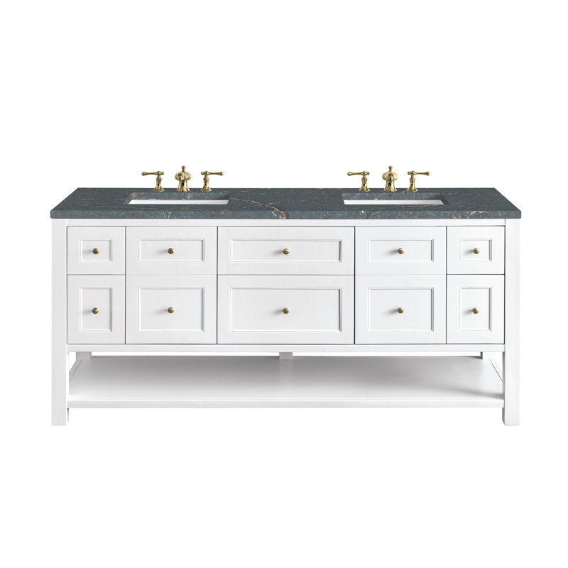 Breckenridge 72'' W Double Vanity, Parisien Bleu, Bright White, 8" Widespread