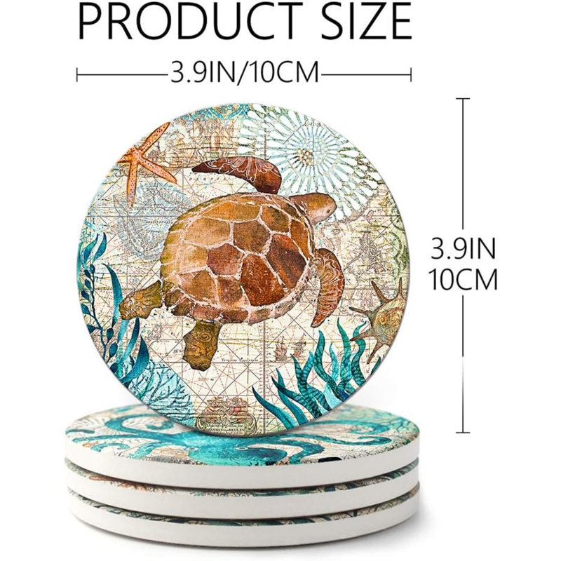 Sous-verres en bois absorbant pour l'océan