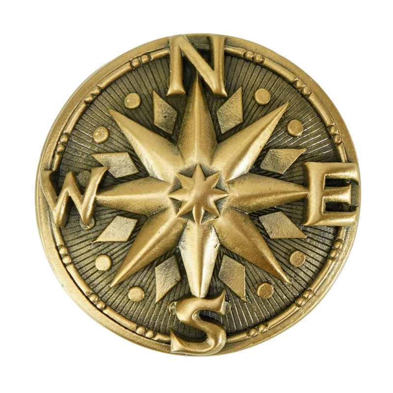 YACHT CLUB COMPASS KNOB, Museum Gold