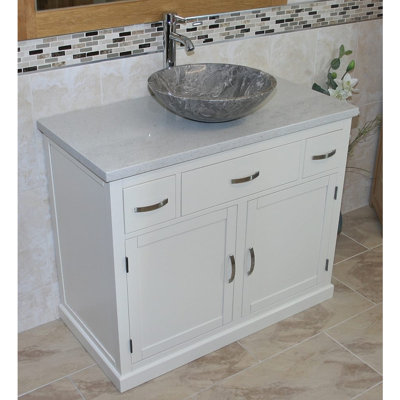 Rodger 1000mm Single Bathroom Vanity with Vessel Stone Basin